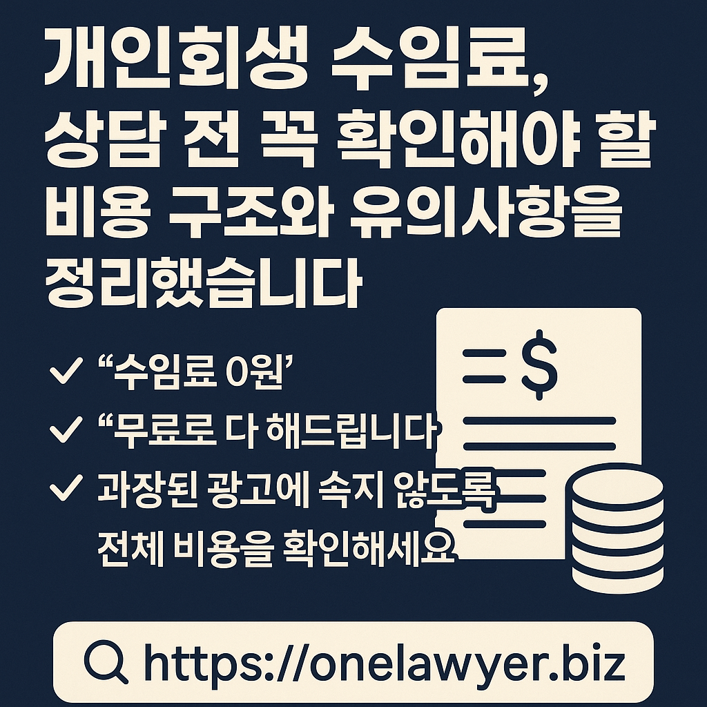 개인회생 수임료 안내 이미지